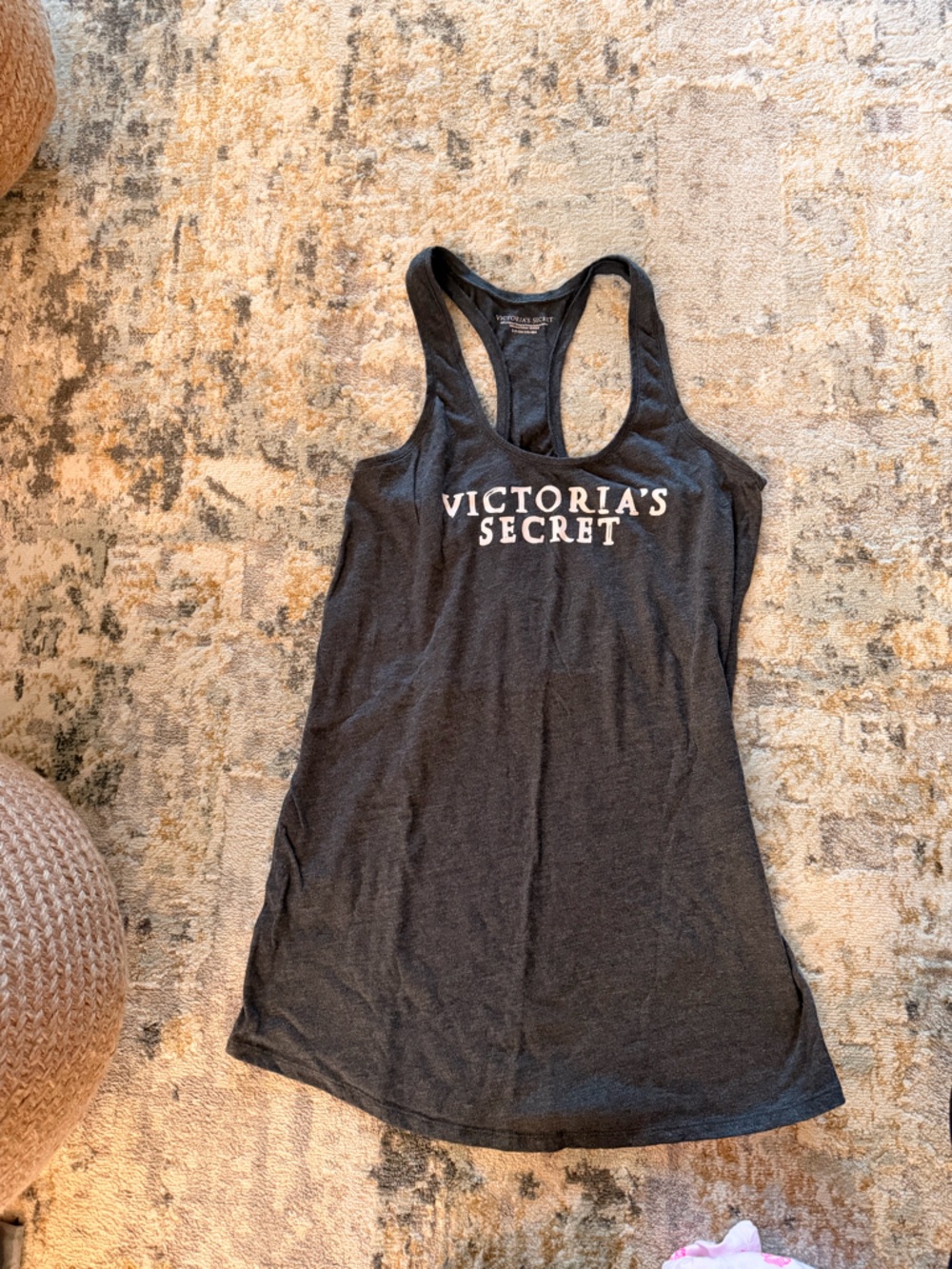 Victoria's Secret Charcoal Gray Logo Racerback Nightgown